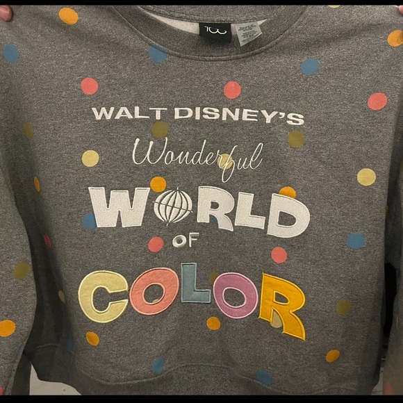 2023 DISNEY PARKS WONDERFUL WORLD OF COLOR SWEATSHIRT Large SEMI CROP NWOT - Picture 6 of 6